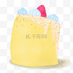 戚风蛋糕图片_甜品黄色写实食品蛋糕免抠