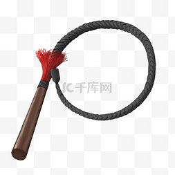 黑色绳子png图片_黑色写实马鞭鞭子