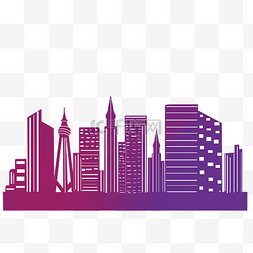 城市紫色楼房