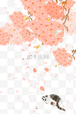 水墨桃花素材图片_春暖花开桃花背景