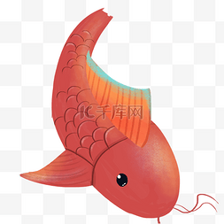红色鱼类图片_卡通红色的大鱼