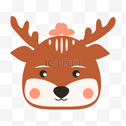 小鹿圣诞主题图片_棕色动物小鹿头