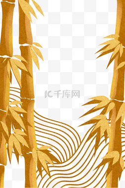 中式竹子底纹边框
