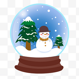 圣诞水晶球水晶球图片_圣诞雪人水晶球