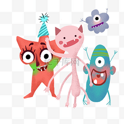 儿童节可通手绘可爱怪兽