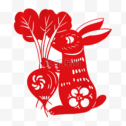 兔子萝卜剪纸