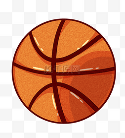 插画橙色图片_卡通运动篮球插画