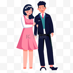 情侣婚纱照婚礼婚姻结婚照插画