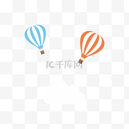 双色热气球图片_漂浮双色热气球