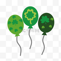 绿色卡通绿叶气球元素svg