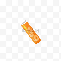 装水的瓶子卡通图片_卡通橙色的瓶子免抠图