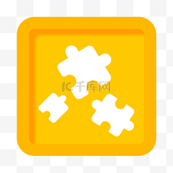 几何黄色图片_旋转拼图图标
