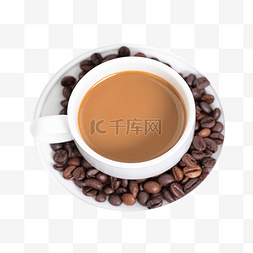 巧克力海报素材图片_俯拍一杯冲好的咖啡