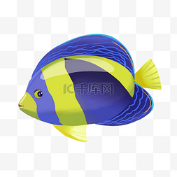 蓝黄色图片_蓝黄色小鱼装饰