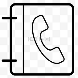通讯录手机图标图片_黑色圆角创意手机通讯录元素