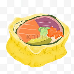 日式插画图片_美味日式寿司插画