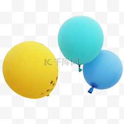 浪漫横线图片_黄色蓝色唯美浪漫气球