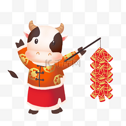 新年快乐牛年大吉图片_新年牛年放鞭炮