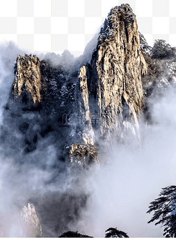 云海素材图片_松树云海和山峰