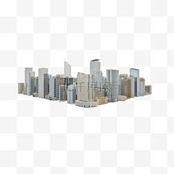 城市规划素材图片_立体城市建筑群png图