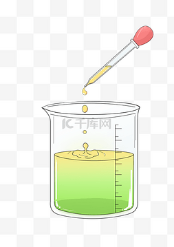 容器插画图片_化学胶头滴管和烧杯