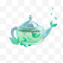茶壶矢量图片_小清新茶叶茶壶ai