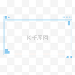 蓝色几何科技简约图片_简约几何蓝色科技感边框