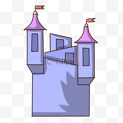 卡通城堡插画图片_精美的紫色城堡插画