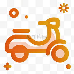 可爱图片_橙色可爱摩托车图标