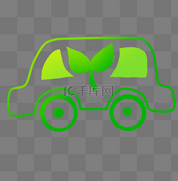 卡通绿色小汽车