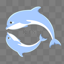 海豚手绘插画图片_动物海洋世界海豚