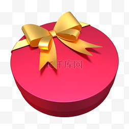 3d红色圆形节日礼物盒