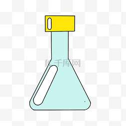 化学玻璃烧杯图片_蓝色的烧杯装饰插画