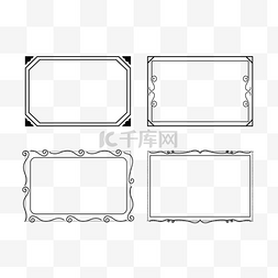复古矩形框图片_复古线条矩形书法框