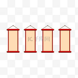 红色卷轴图片_中国风卷轴标签