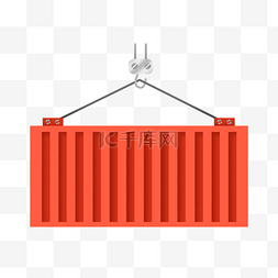货物运输组图图片_红色集装箱吊装