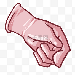 粉色手套手势插画