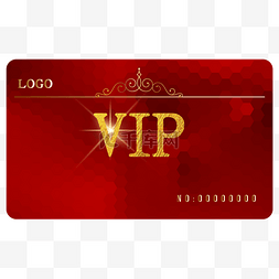 金卡素材图片_高档红色VIP会员卡