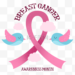 乳腺癌促进可爱的粉红丝带乳腺癌