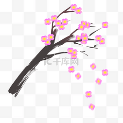 中国风粉色花枝