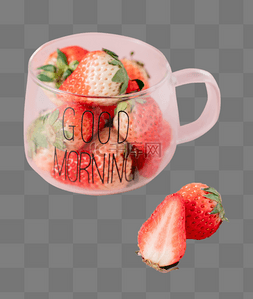 牛奶草莓图片_食品草莓水果摆拍