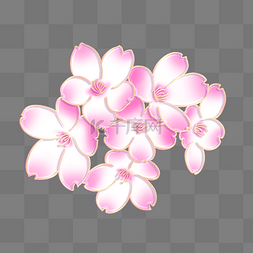 粉色白玉兰花朵图片_春季立体金边粉色浮雕桃花樱花