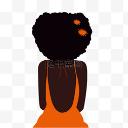 彩色黑人妇女插画元素
