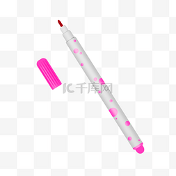 书写的钢笔图片_粉色彩色的画笔插画