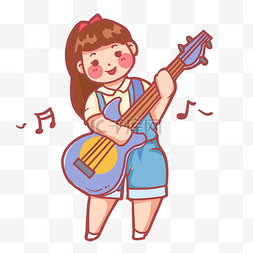 少儿小图片_暑假小女生学习吉他