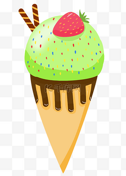 绿色冰淇淋图片_草莓绿色冰淇淋
