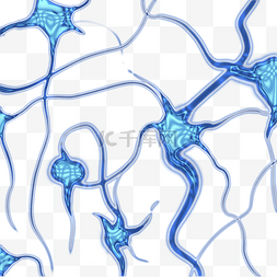 立体科学图片_蓝色神经元