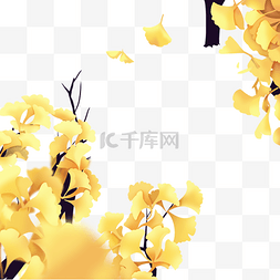 黄色银杏树叶