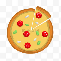 披萨的插画图片_黄色的披萨装饰插画