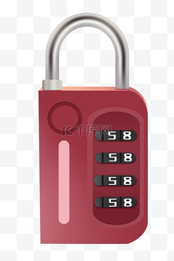 红色安全密码锁